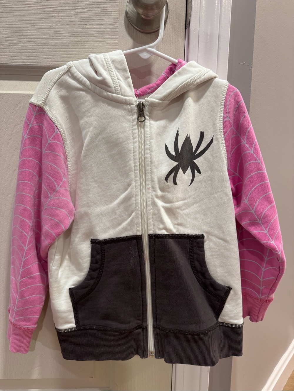 Hanna Andersson ghost spider zip up hoodie (with mask) size 4